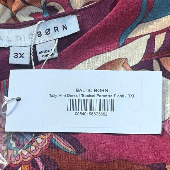 NEW Baltic Born Tally Mini Dress Color Tropical Paradise Floral Lined Size 3X - Picture 12 of 12